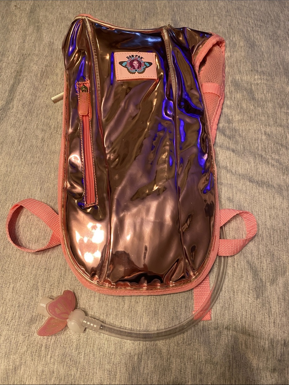 Dan-Pak Light Show Hydration Pink Holographic Rave Backpack w/ Lights NWT.
